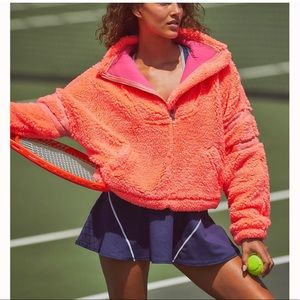 Free People Movement Nantucket Fleece in Hot Watermelon - Size M